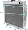 3 Core Manual Transmission 20" Driver/Left Side Radiator Compatible with Ford Mustang/Falcon V8 1969-1970