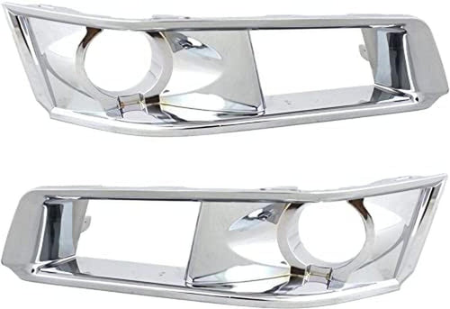 Fog Light Trim SET Compatible with 2008-2015 Cadillac CTS Chrome for Models with HID Headlights Front, Driver and Passenger Side