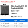 Radiator - Compatible with 1998 - 2002 Toyota Corolla 1.8L 4-Cylinder 1999 2000 2001