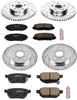 K4140 Front and Rear Z23 Carbon Fiber Brake Pads with Drilled & Slotted Brake Rotors Kit