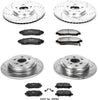 K6084 Front and Rear Z23 Carbon Fiber Brake Pads with Drilled & Slotted Brake Rotors Kit