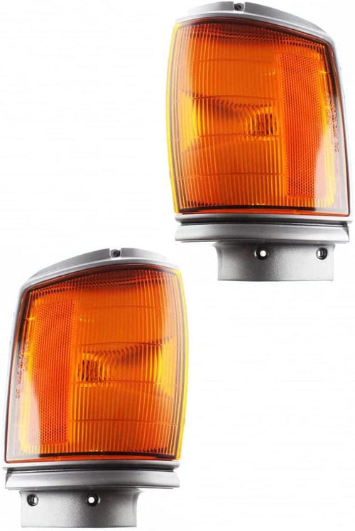 Compatible with Toyota Pickup Corner Light 1987 1988 Driver and Passenger Side Pair/Set | Amber Lens | Base | Rear Wheel Drive | W/Gray Trim | TO2520115 + TO2521117 | 8162089162 + 8161089162