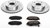 K1239 Front Z23 Carbon Fiber Brake Pads with Drilled & Slotted Brake Rotors Kit