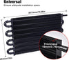 EVIL ENERGY 5/16" Transmission Oil Cooler, 8 Pass Tube and Fin Cooler Kit Universal Aluminium Black