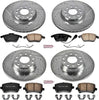 K2260 Front and Rear Z23 Carbon Fiber Brake Pads with Drilled & Slotted Brake Rotors Kit