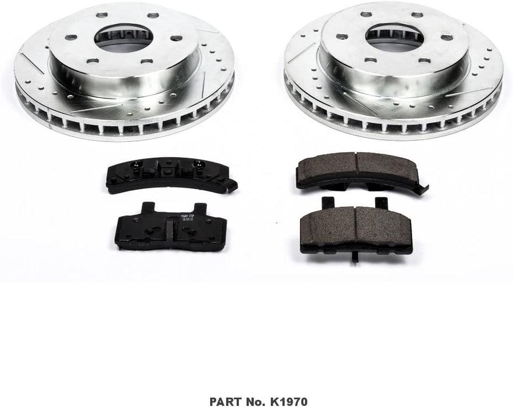 K1970 Front Z23 Carbon Fiber Brake Pads with Drilled & Slotted Brake Rotors Kit