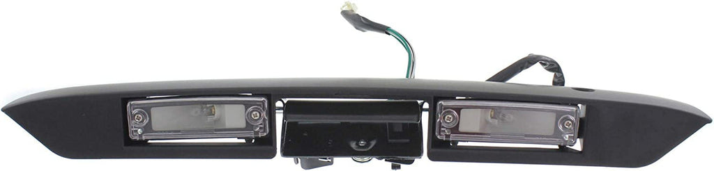 Exterior Rear Door Handle Compatible with Toyota Sienna 1998-2003 Back Door Primed Black with Lamp Assembly