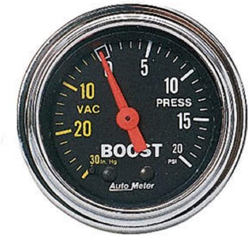 2401 Traditional Chrome Mechanical Boost/Vacuum Gauge