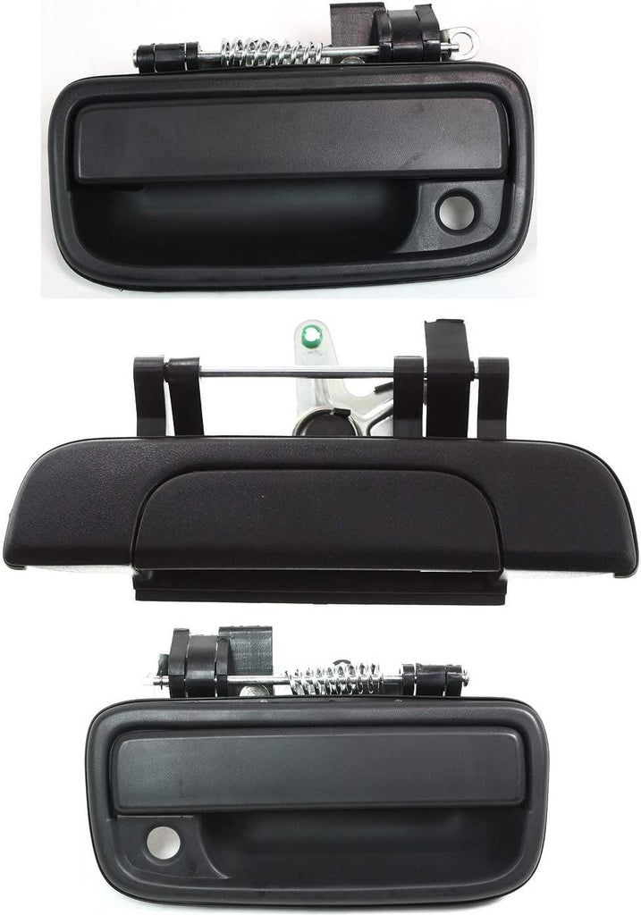 Front Exterior Door Handle Kit Compatible with 1995-2004 Toyota Tacoma Textured Black Driver and Passenger Side