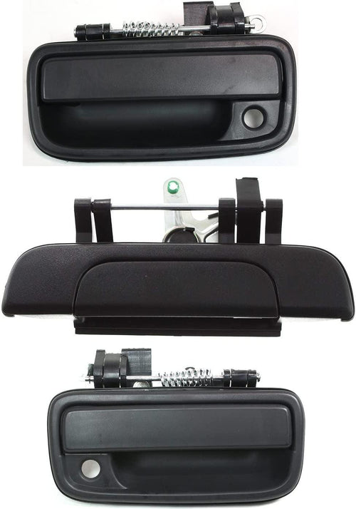 Front Exterior Door Handle Kit Compatible with 1995-2004 Toyota Tacoma Textured Black Driver and Passenger Side