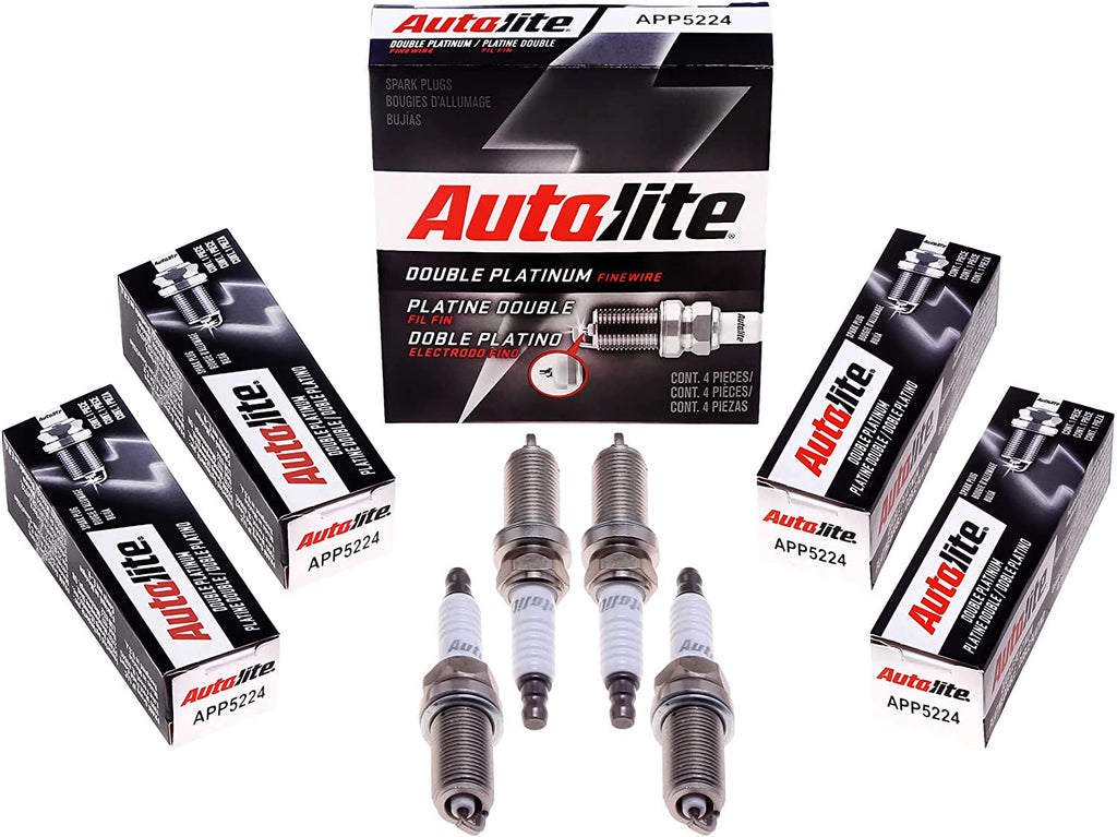 Autolite APP5224 Double Platinum Automotive Replacement Spark Plugs (4 Pack)
