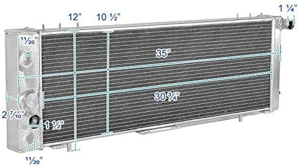3-Row Aluminum Performance Cooling Radiator Compatible with Jeep Cherokee Wagoneer 2.8L 4.0L 1984-1990