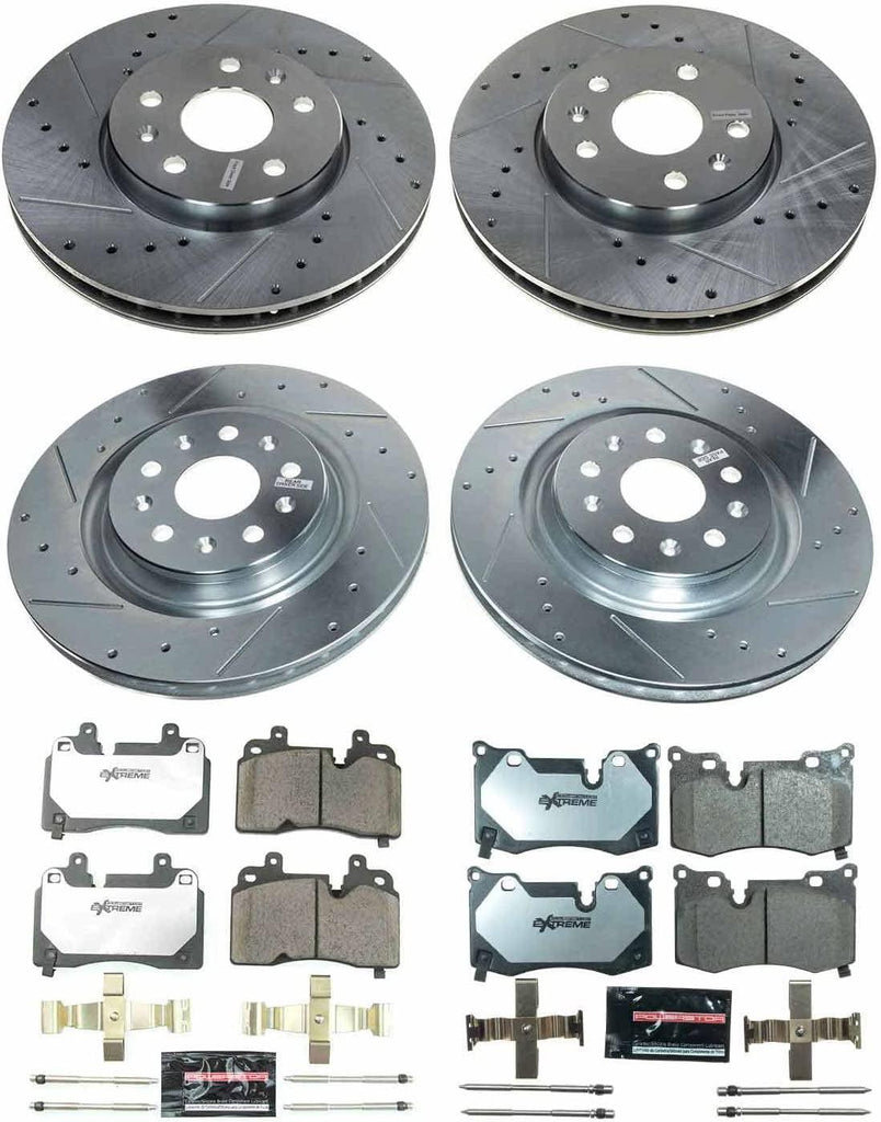 K8527-26 Front and Rear Z26 Street Warrior Brake Pad and Rotor Kit