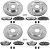 K5943-26 Front and Rear Z26 Carbon Fiber Brake Pads with Drilled & Slotted Brake Rotors Kit