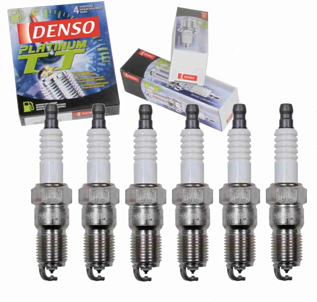 6 Pc DENSO Platinum TT Spark Plugs Compatible with Chevrolet S10 4.3L V6 1996-2004