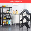 Storage Shelves, Closet Organizers and Storage 4-Shelf Foldable Metal Shelving Units 28" W X 14" D X 50" H for Garage Kitchen Bakers, Collapsible Organizer Rack, Heavy Duty on Wheels (4 -Shelf)