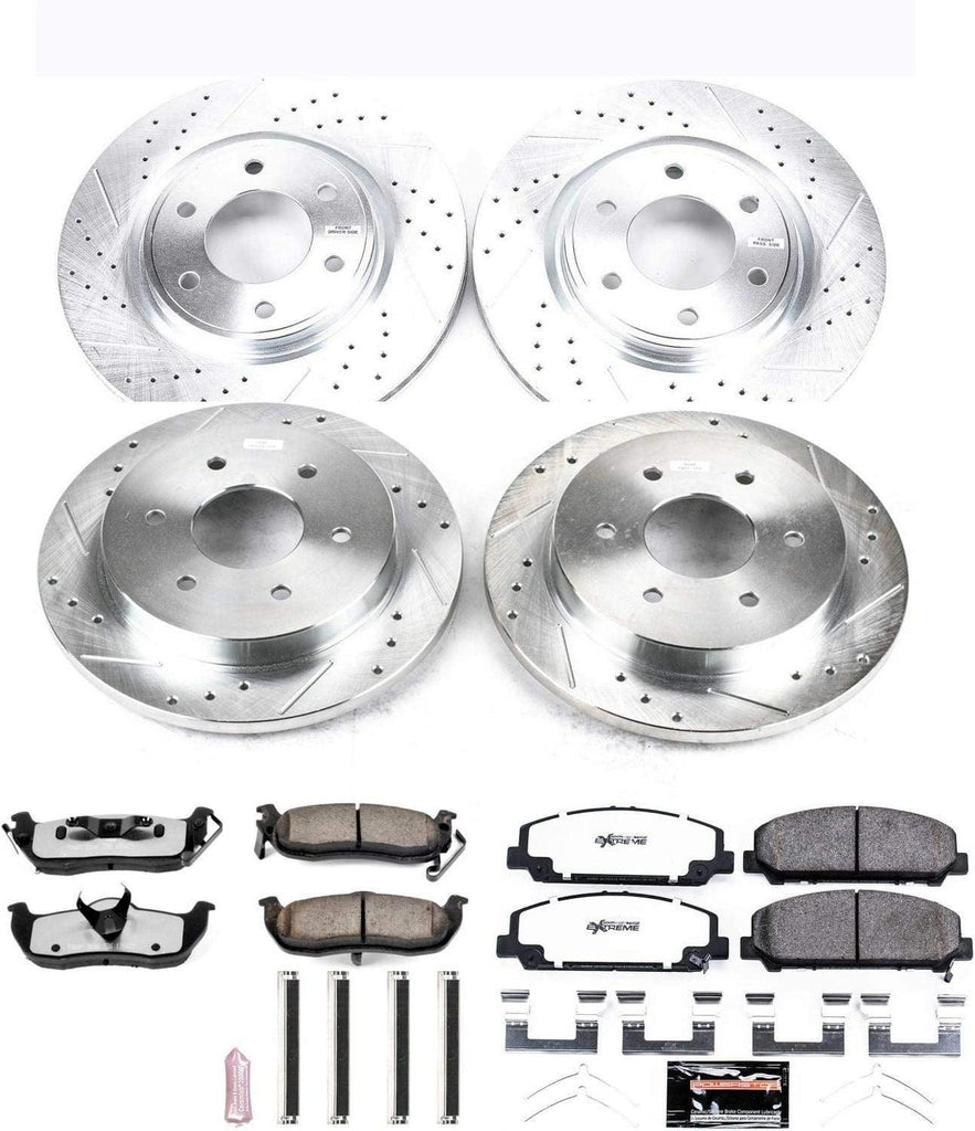 K5822-36 Front and Rear Z36 Truck & Tow Brake Kit, Carbon Fiber Ceramic Brake Pads and Drilled/Slotted Brake Rotors