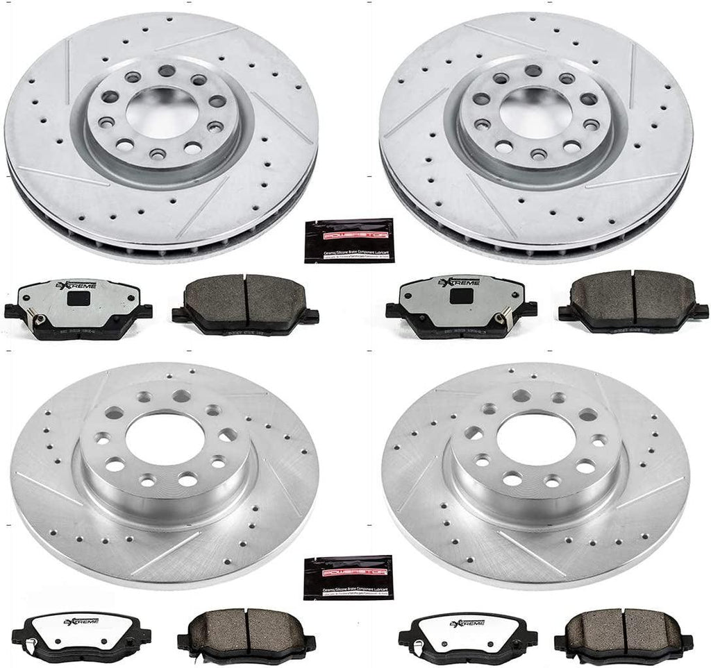K7300-36 Front and Rear Z36 Truck & Tow Brake Kit, Carbon Fiber Ceramic Brake Pads and Drilled/Slotted Brake Rotors