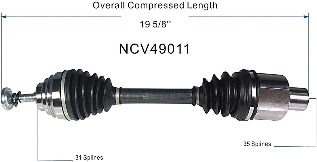 NCV49011 CV Axle Shaft Assembly - Right Front (Passenger Side)