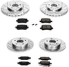 K2731 Front and Rear Z23 Carbon Fiber Brake Pads with Drilled & Slotted Brake Rotors Kit
