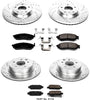 K114 Front and Rear Z23 Carbon Fiber Brake Pads with Drilled & Slotted Brake Rotors Kit