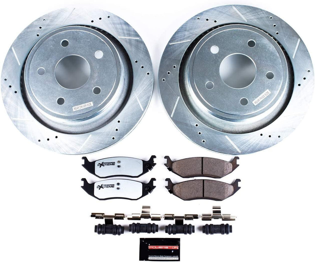 Power Stop Rear K2172-36 Z36 Truck & Tow Brake Kit with Carbon Fiber Ceramic Brake Pads and Drilled/Slotted Brake Rotors