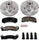 K1279 Front Z23 Carbon Fiber Brake Pads with Drilled & Slotted Brake Rotors Kit