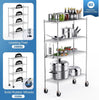 Luxspire Wire Shelving Unit with Wheels, 2400LB Heavy Duty NSF Commercial-Grade Adjustable Storage Shelves, Metal Shelving Utility Rack, Kitchen Garage Organizer Shelf Rack,4-Tier 48X18X72 In, Chrome