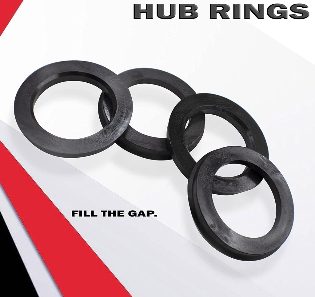 Wheel Accessories Parts Set of 4 Hub Centric Ring 125.50Mm OD to 121.30Mm Hub ID, Polycarbonate (Wheel Hub Ring, 4 Pack, 125.50 Mm OD to 121.30 Mm ID Wheel Centerbore, Polycarbonate)