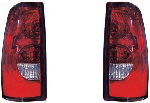 For Chevy Silverado 1500/2500 Series/3500 Single R/Wheel Tail Light 2004-2006 Driver and Passenger Side Pair Fleetside Dark Trim CAPA Certified | GM2800174 | GM2801174 | 15844157 | 15844156