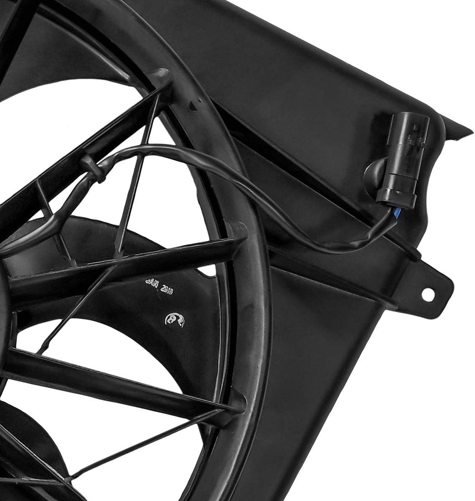 OEM-RF-0039 Factory Style Radiator Cooling Fan Assembly Cooling Efficiency Improved Direct Replacement [Compatible with Jeep Liberty 2002-2007 3.7L Engines] , Black