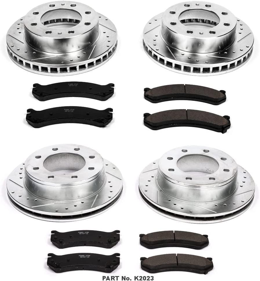 K2023 Front and Rear Z23 Carbon Fiber Brake Pads with Drilled & Slotted Brake Rotors Kit