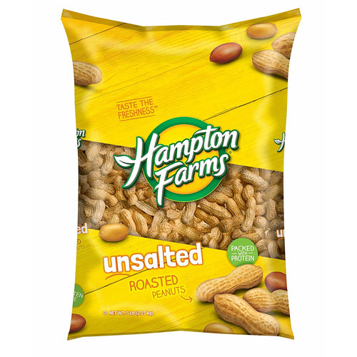Hampton Farms Unsalted Roasted In-Shell Peanuts, 5 Lbs. (Pack of 2)