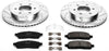 K1943 Front Z23 Carbon Fiber Brake Pads with Drilled & Slotted Brake Rotors Kit