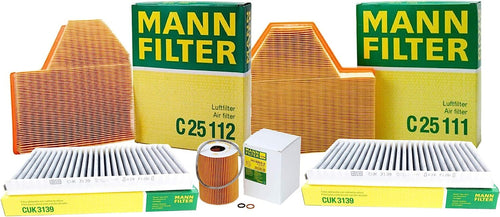 Mann Oil 2 Carbon Cabin 2 Air Filter Service Kit for BMW E60 E63 E64 M5 M6 S85