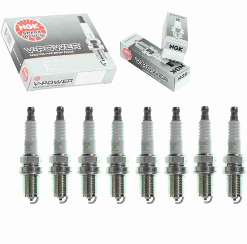 8 Pc NGK V-Power Spark Plugs Compatible with Land Rover Range Rover 4.4L V8 2003-2005