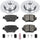 K7053 Rear Z23 Carbon Fiber Brake Pads with Drilled & Slotted Brake Rotors Kit