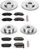 K2809 Front and Rear Z23 Carbon Fiber Brake Pads with Drilled & Slotted Brake Rotors Kit