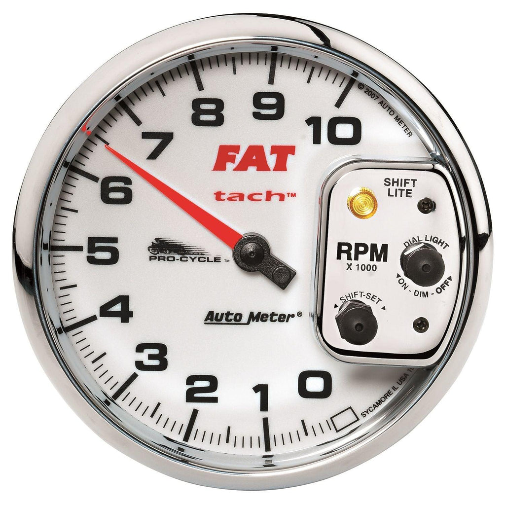 5 in. TACHOMETER 0-10000 RPM WHITE PRO-CYCLE - greatparts
