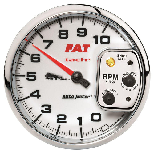 5 in. TACHOMETER 0-10000 RPM WHITE PRO-CYCLE - greatparts