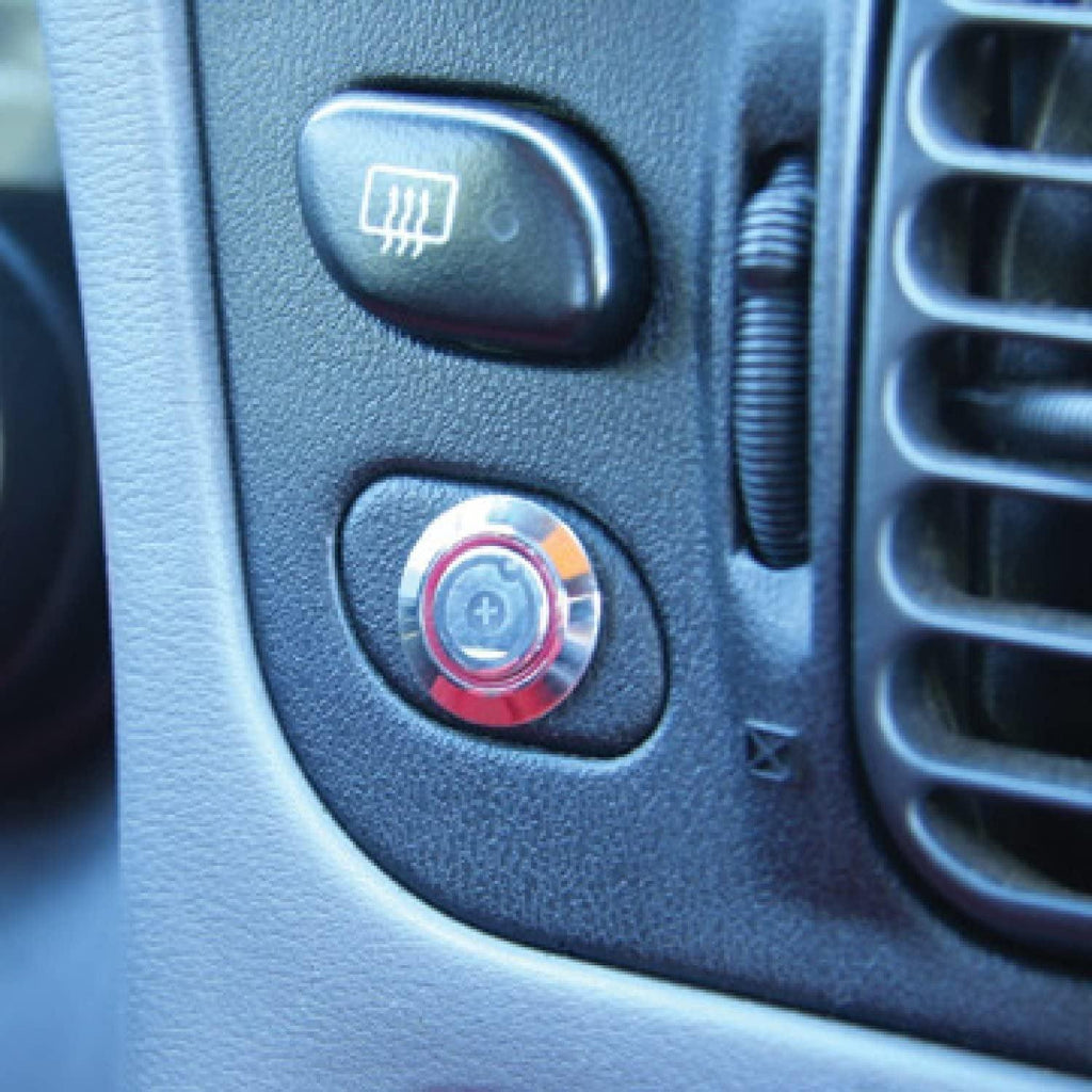 Keep It Clean  22Mm Latching Billet Button with LED Red/Yellow Ring