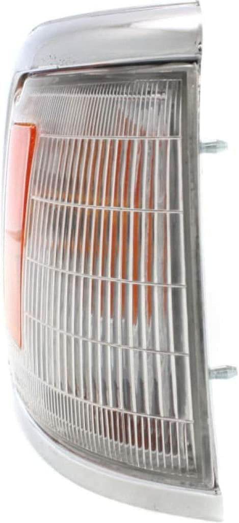Compatible with Toyota Pickup Corner Light 1992 93 94 1995 Passenger Side | Clear & Amber Lens | W/Chrome Trim | 2WD | TO2521129 | 8161035100