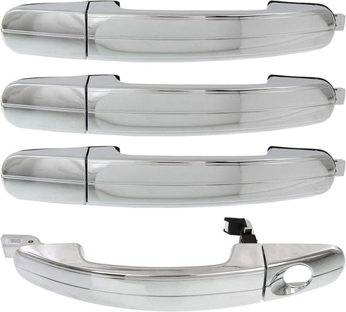 Front and Rear Exterior Door Handle Set of 4 Compatible with 2012-2014 Ford Focus and 2013-2017 Escape Chrome Driver and Passenger Side