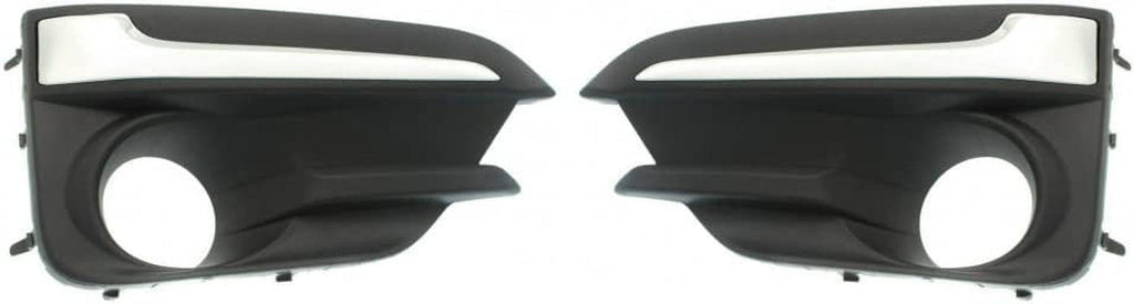 Karparts360 for Subaru Impreza 2007-2019 Fog Light Bezel Driver and Passenger Side | Pair | Front | with Fog Light | with Chrome Trim | Sedan/Wagon | SU1038113, SU1039113 | 57731FL050, 57731FL040