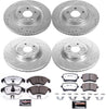 K6143-26 Front and Rear Z26 Carbon Fiber Brake Pads with Drilled & Slotted Brake Rotors Kit