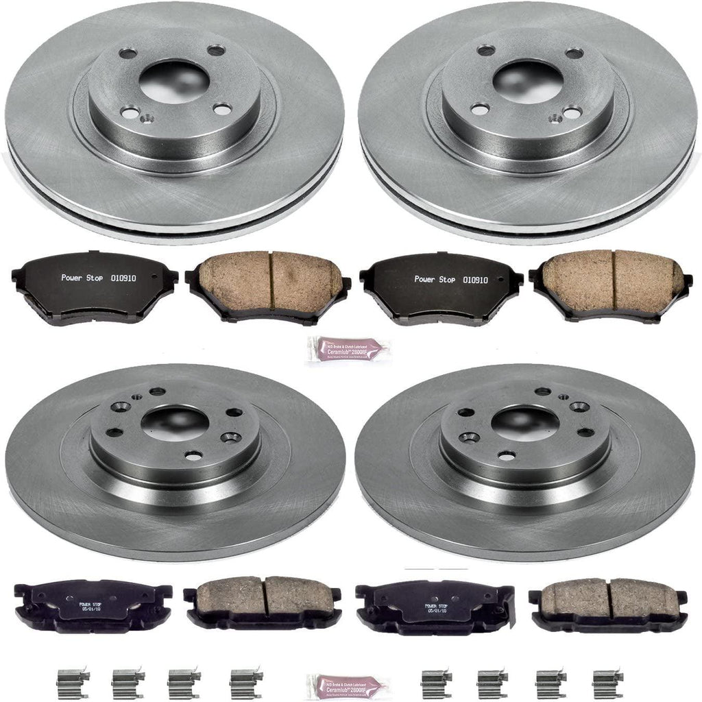KOE4468 Autospecialty Front and Rear Replacement Brake Kit-Oe Brake Rotors & Ceramic Brake Pads
