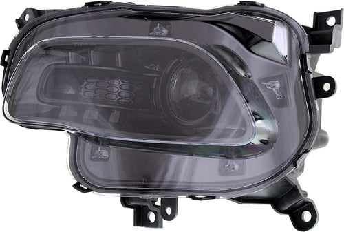 Headlight Compatible with JEEP CHEROKEE 2014-2017 LH Assembly Halogen with Black Trim