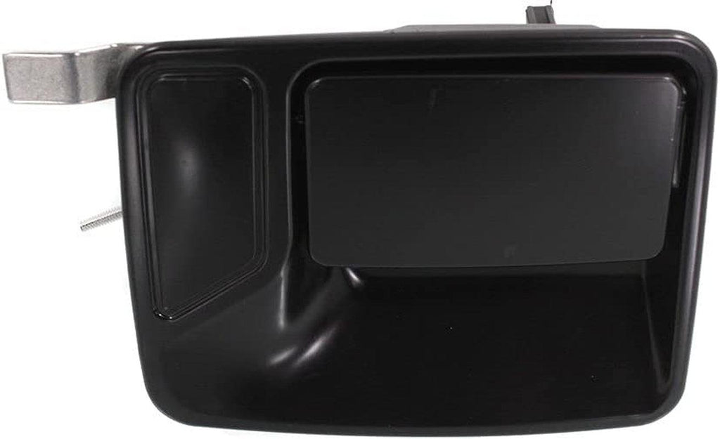 Rear Exterior Door Handle Compatible with 1999-2016 Ford F-250 Super Duty/F-350 Super Duty Smooth Black, Set of 2, Driver and Passenger Side