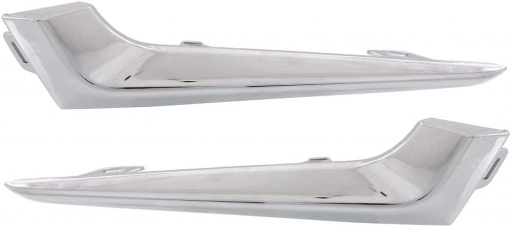 For Chevy Malibu Bumper Trim 2016 2017 2018 Driver and Passenger Side Pair/Set | Front | Molding | Chrome | Hybrid/Lt/Premier | GM1038197 + GM1039197 | 23478373 + 23478374