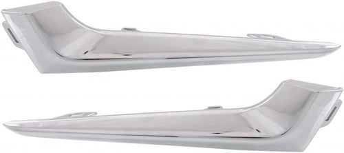 For Chevy Malibu Bumper Trim 2016 2017 2018 Driver and Passenger Side Pair/Set | Front | Molding | Chrome | Hybrid/Lt/Premier | GM1038197 + GM1039197 | 23478373 + 23478374